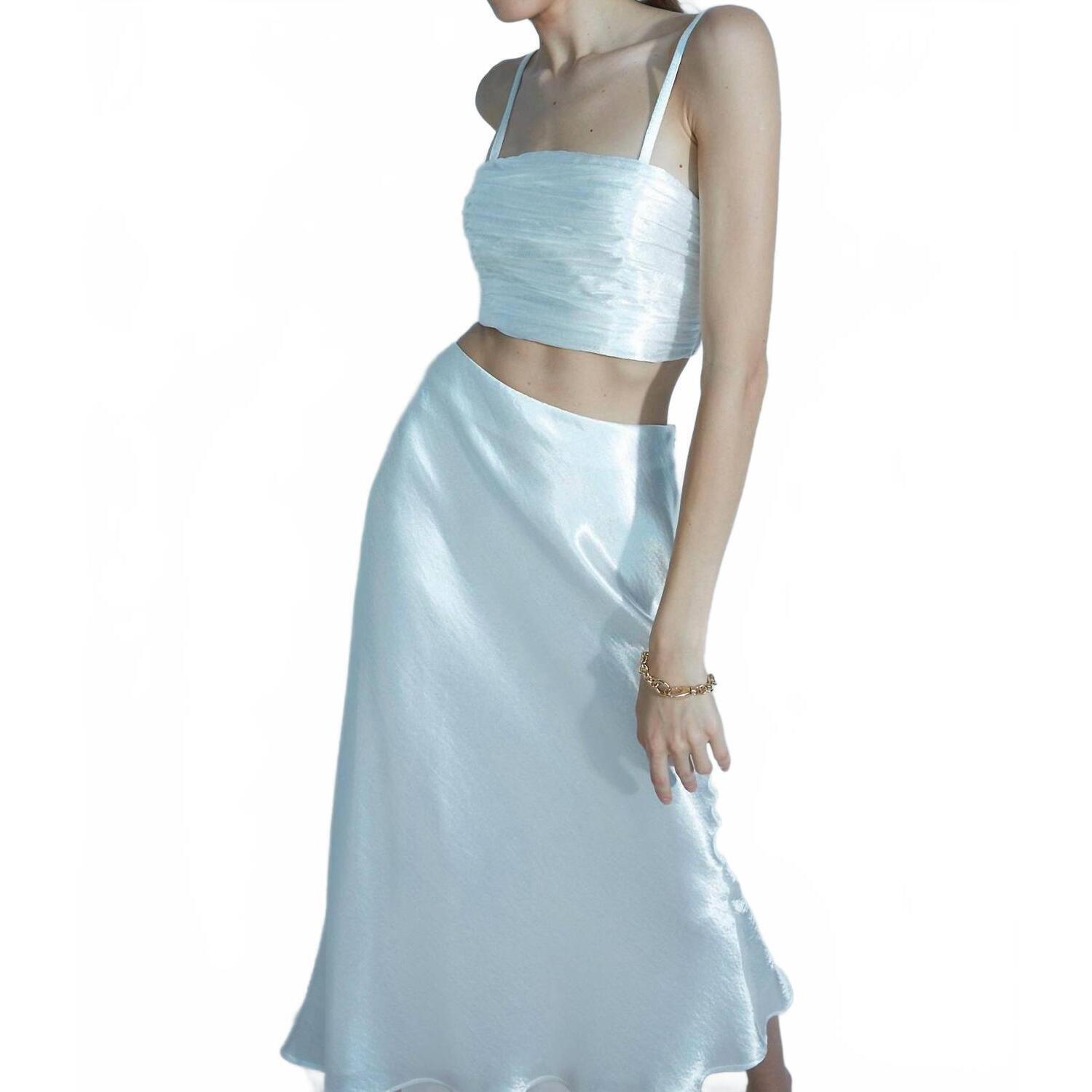 New Aiifos Whitney Metallic Crop Top In White — image 4 of 4
